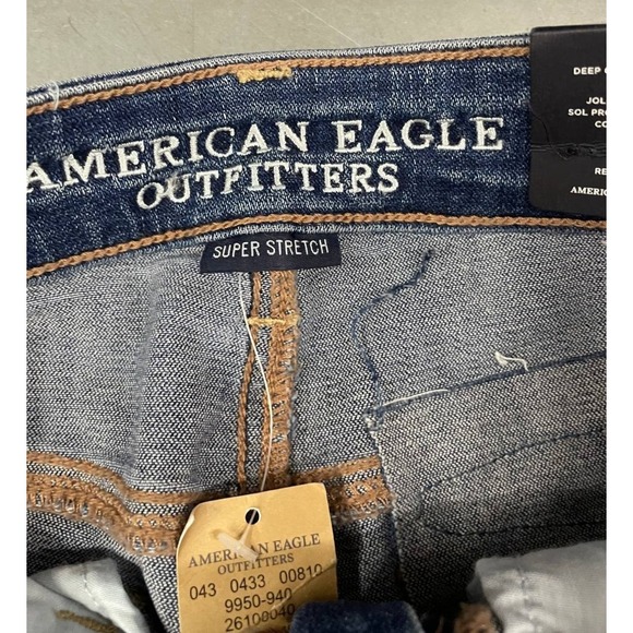 American Eagle Hi Rise Jeggings Jeans Womens 4 Blue Super Stretch Pants - Picture 7 of 16